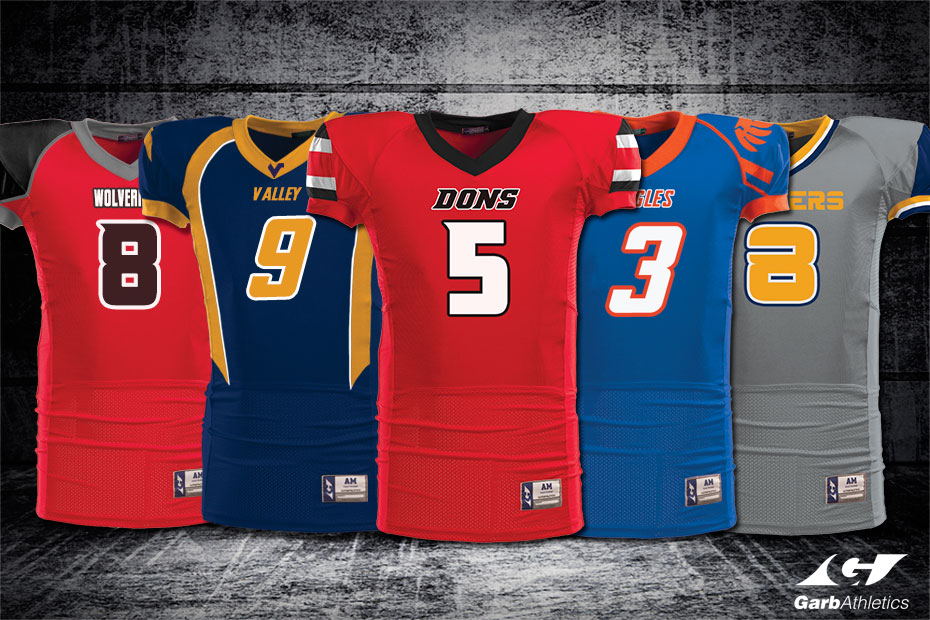 Football Uniforms  - just a few out of the hundreds of styles available